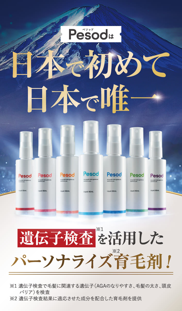 日本で唯一遺伝子検査を活用したパーソナライズ育毛剤