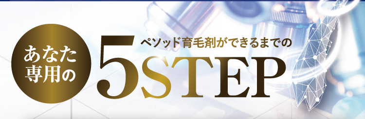 あなた専用のペソッド育毛剤ができるまでの5STEP