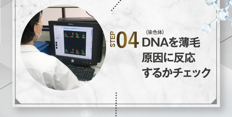 STEP04 DNAを薄毛原因に反応するかチェック