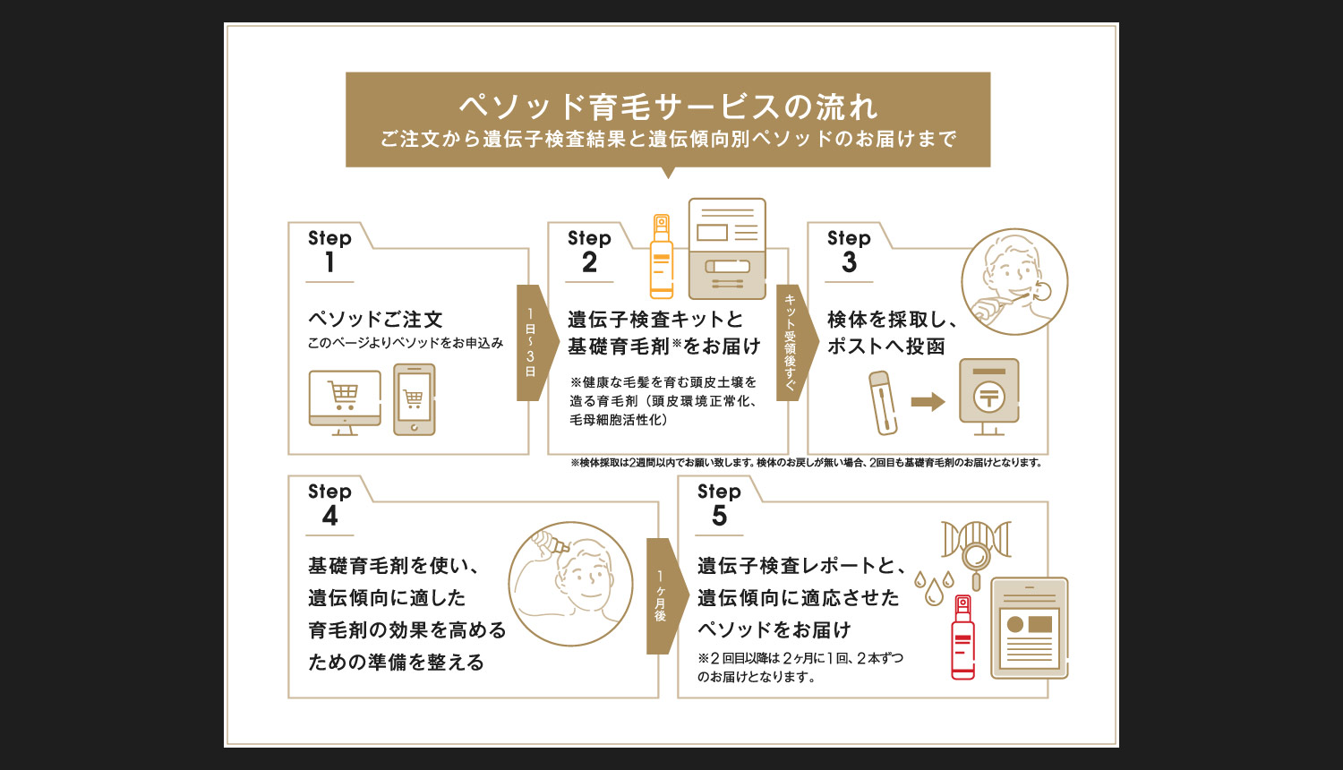 ペソッド育毛サービスの流れ