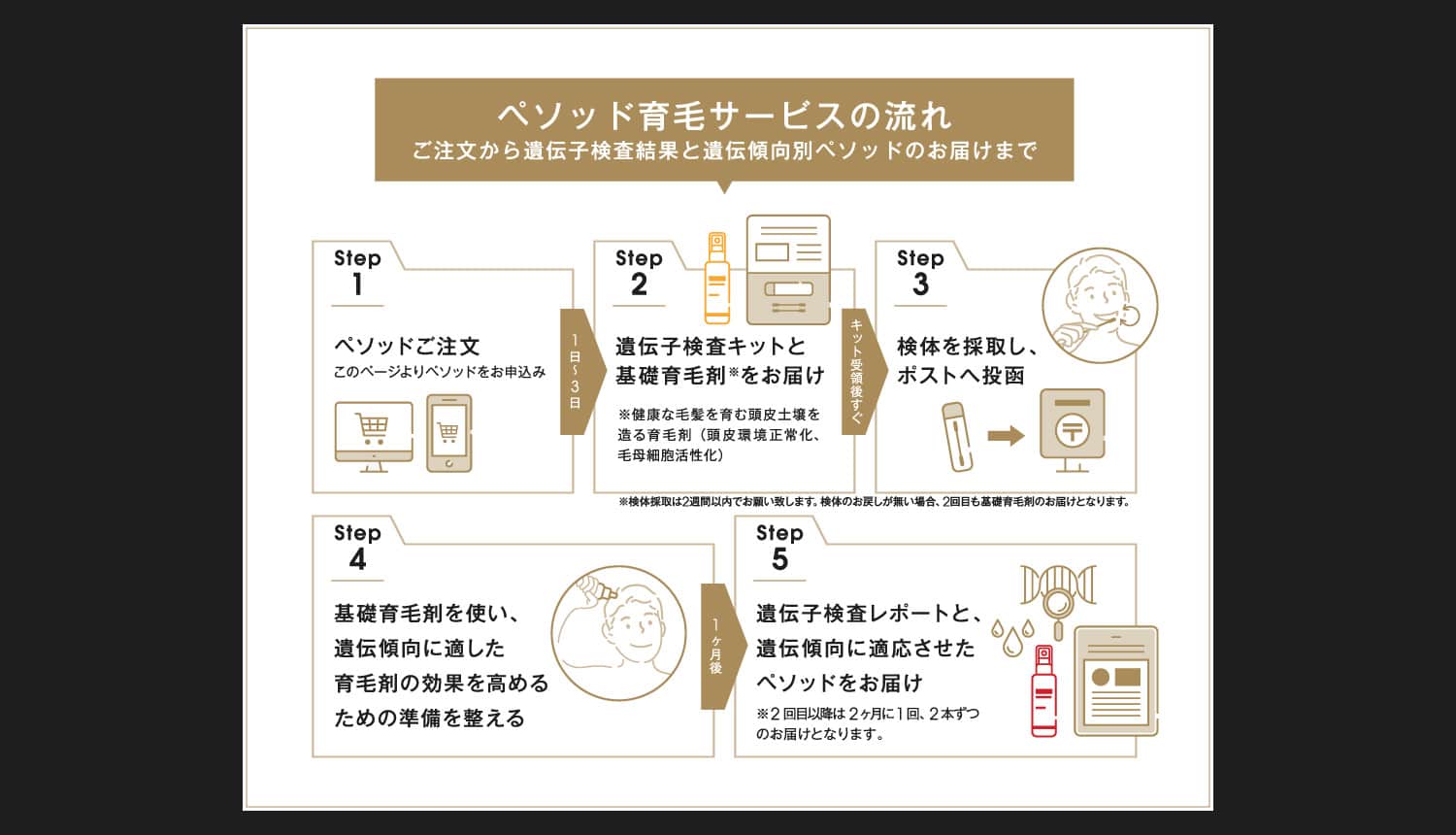 ペソッド育毛サービスの流れ