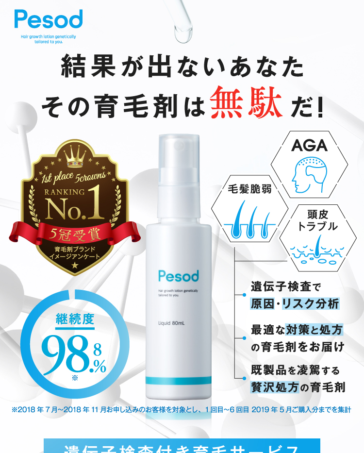 遺伝子検査付き育毛サービス ペルソナ-[Pesod公式通販サイト]