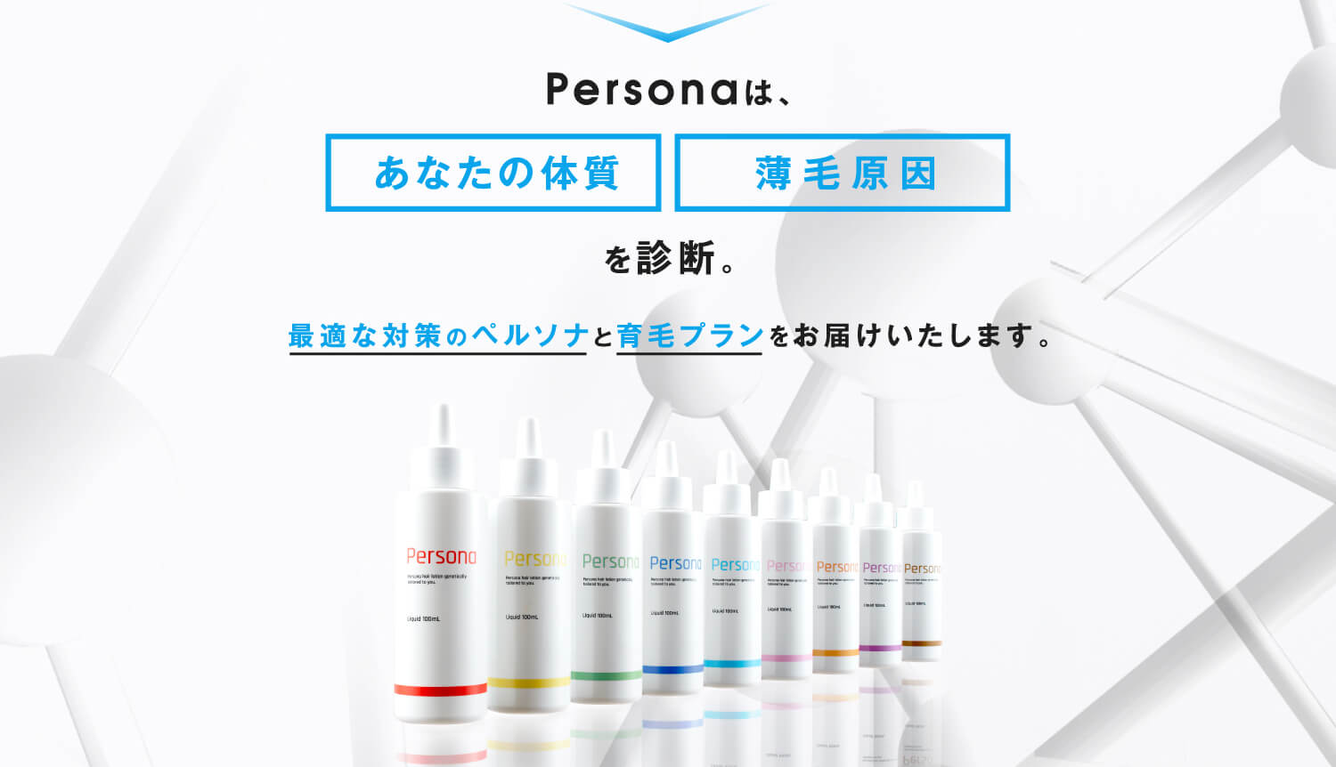Personaは、あなたの体質+薄毛原因を診断。